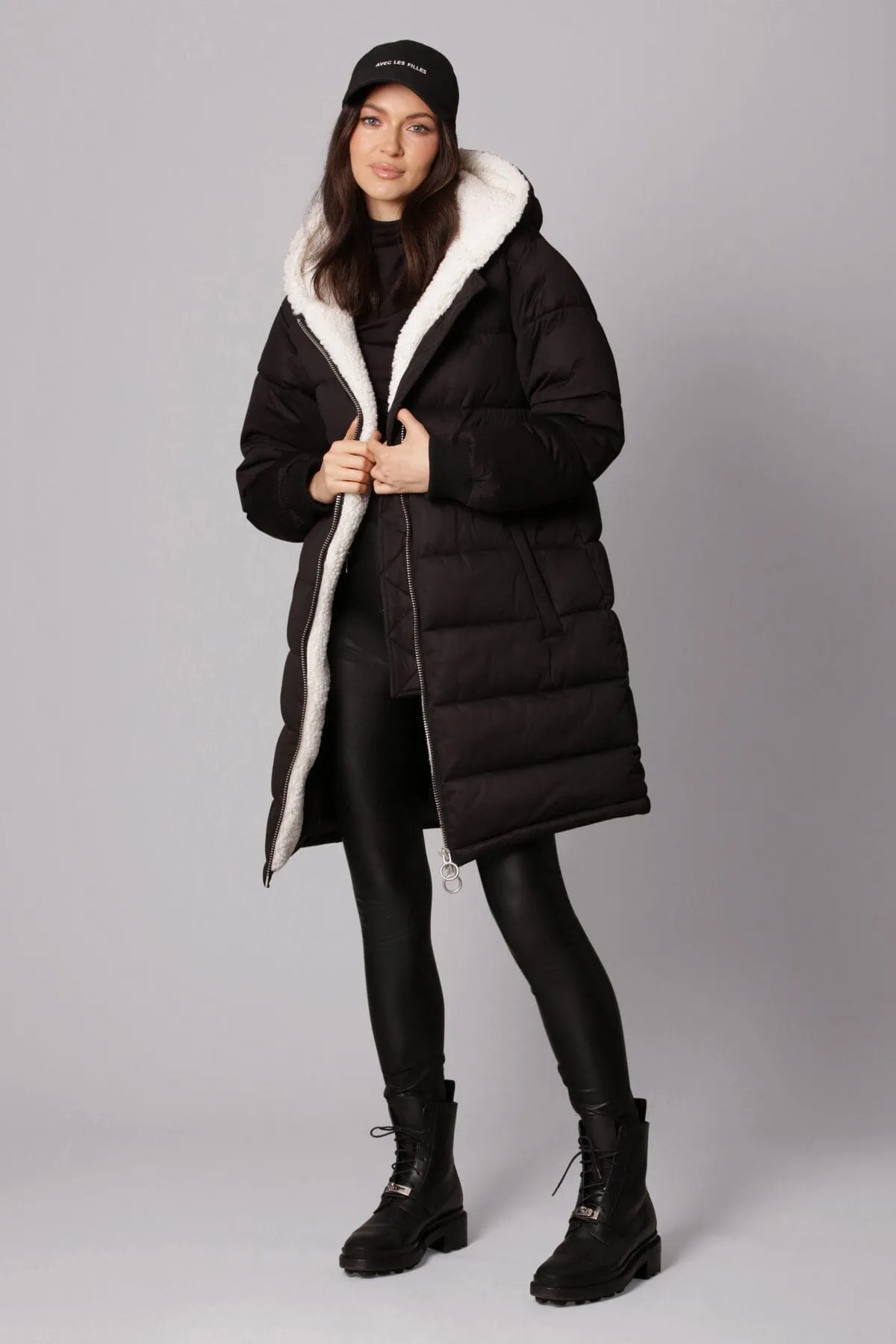 Faux Fur-Lined Puffer Coat sold by Avec Les Filles product image thumbnail 5