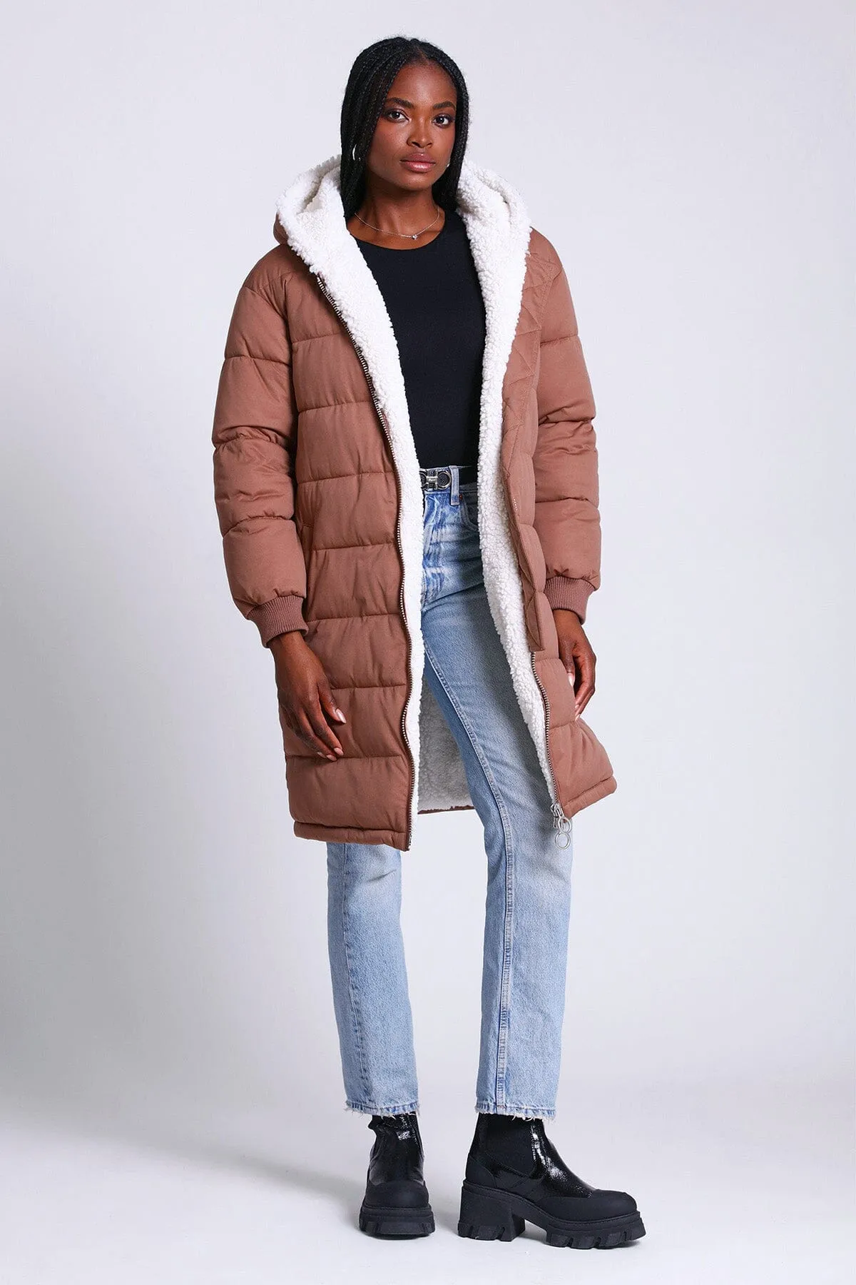 Faux Fur-Lined Puffer Coat sold by Avec Les Filles product image thumbnail 3