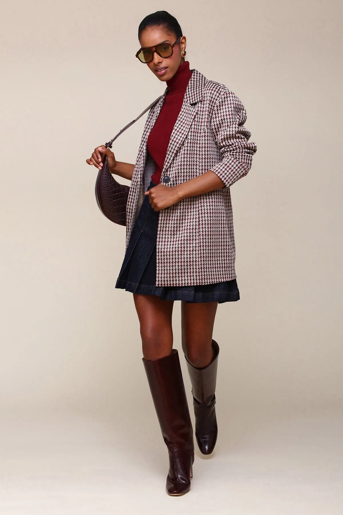 Houndstooth Relaxed Blazer sold by Avec Les Filles