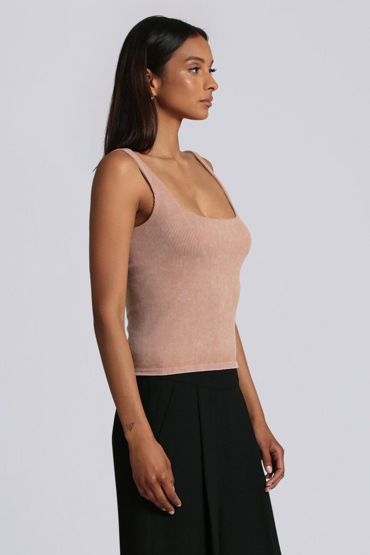 Seamless Rib Knit Tank Top sold by Avec Les Filles product image thumbnail 3