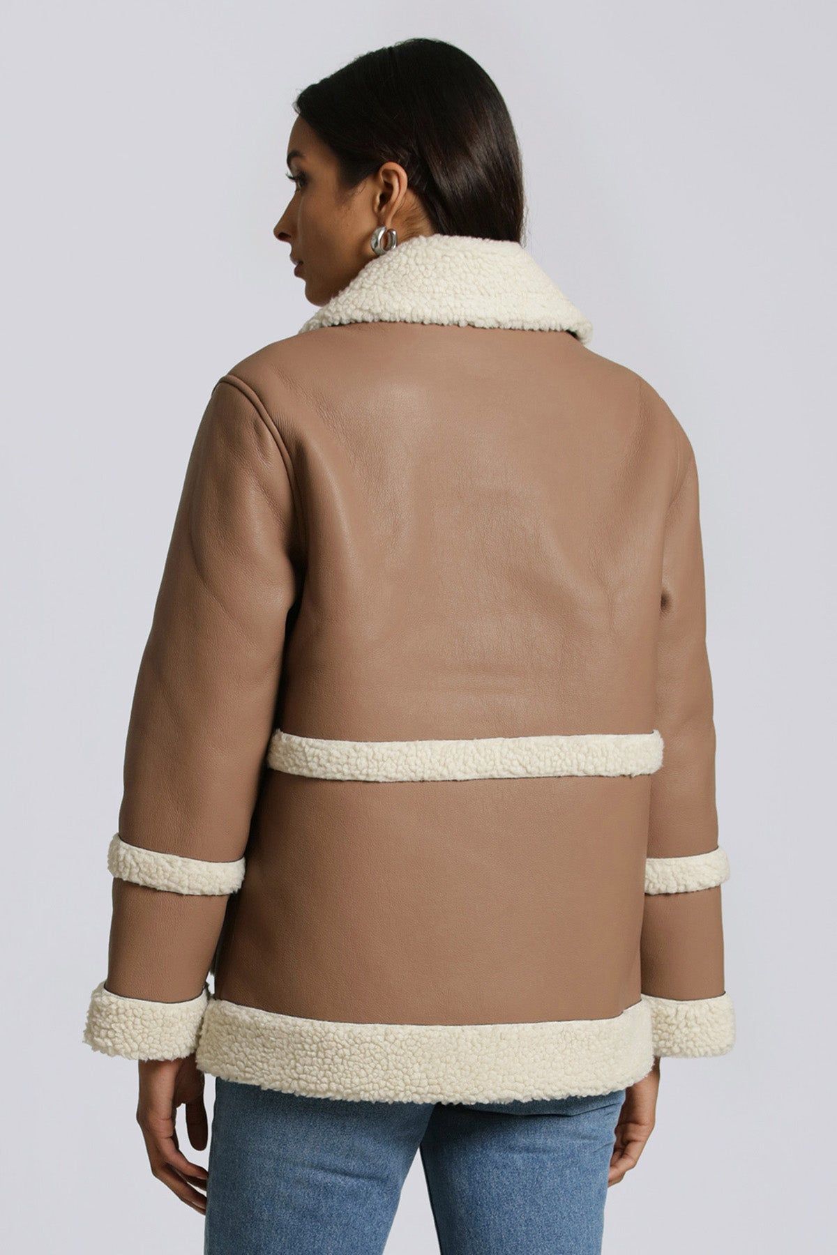 Two-Tone Faux Shearling Coat sold by Avec Les Filles product image thumbnail 6