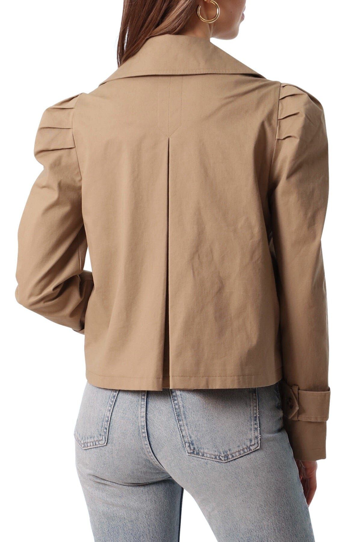 Puff Sleeve Stretch Cotton Cropped Trench Coat sold by Avec Les Filles product image thumbnail 4