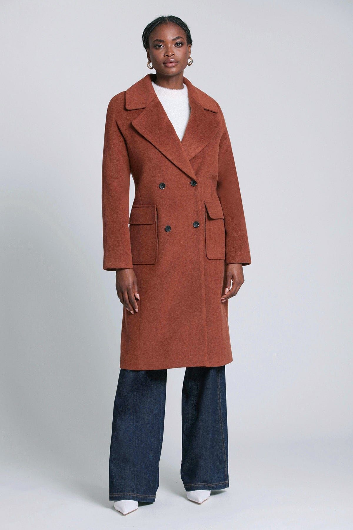 Wool Blend Double-Breasted Coat sold by Avec Les Filles product image thumbnail 3