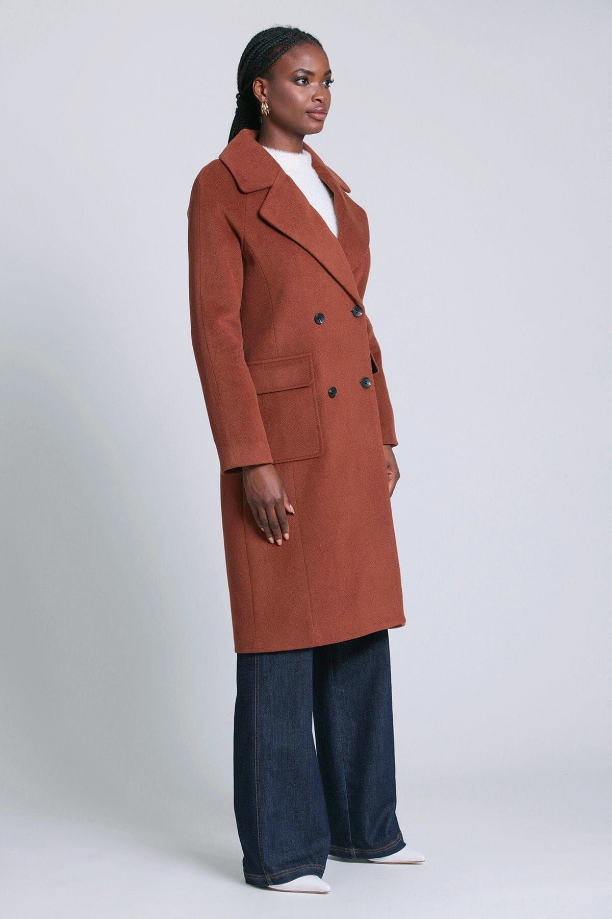 Wool Blend Double-Breasted Coat sold by Avec Les Filles product image thumbnail 4