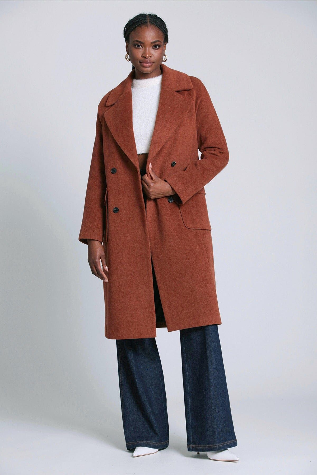 Wool Blend Double-Breasted Coat sold by Avec Les Filles