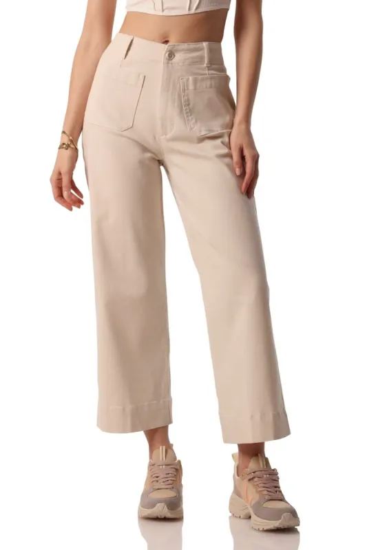 Wide Leg Cropped Rayon Blend Pant sold by Avec Les Filles
