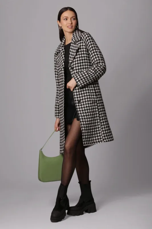 Houndstooth Sparkle Belted Coat sold by Avec Les Filles