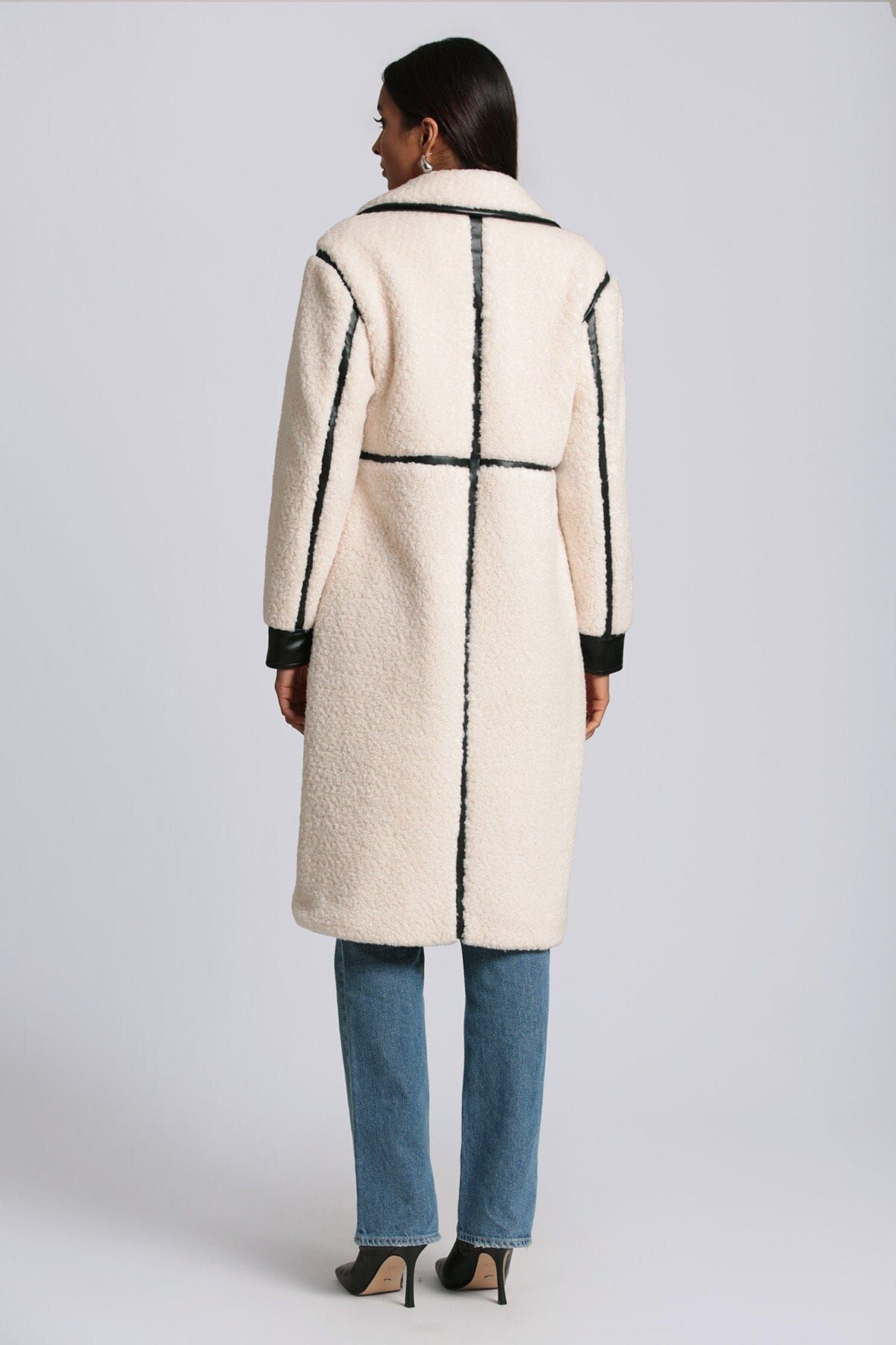 Faux Shearling Contrast Trim Coat sold by Avec Les Filles product image thumbnail 6