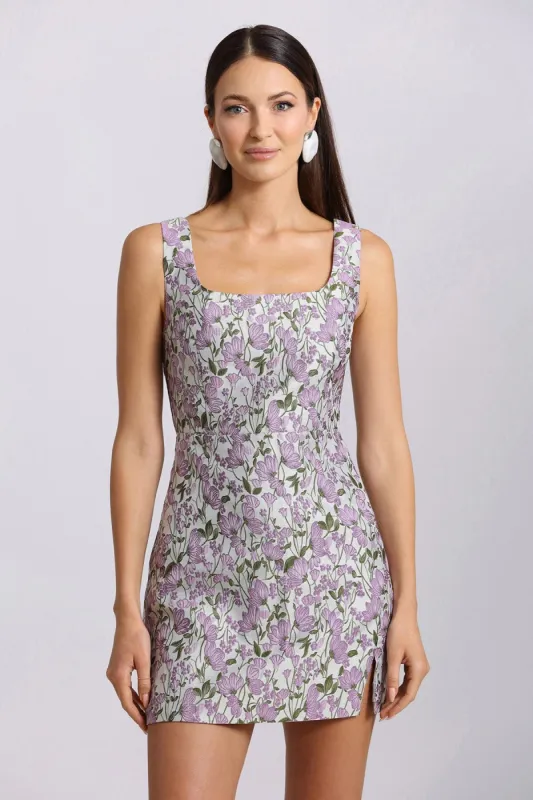 Floral Jacquard Tailored Mini Dress sold by Avec Les Filles