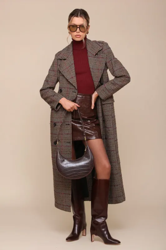 Plaid Strong Shoulder Maxi Coat sold by Avec Les Filles