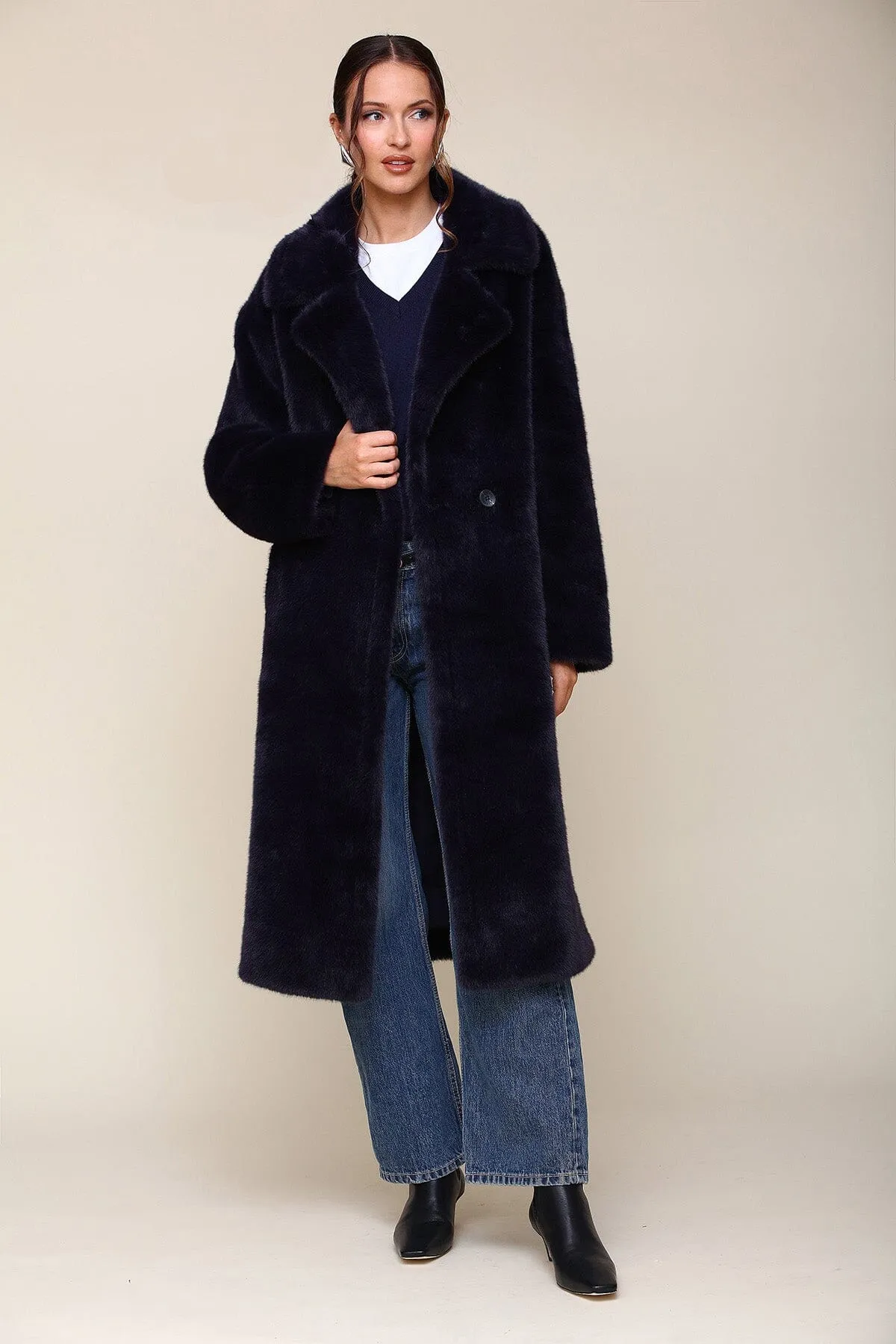 Premium Faux Fur Relaxed Midi Coat sold by Avec Les Filles product image thumbnail 5