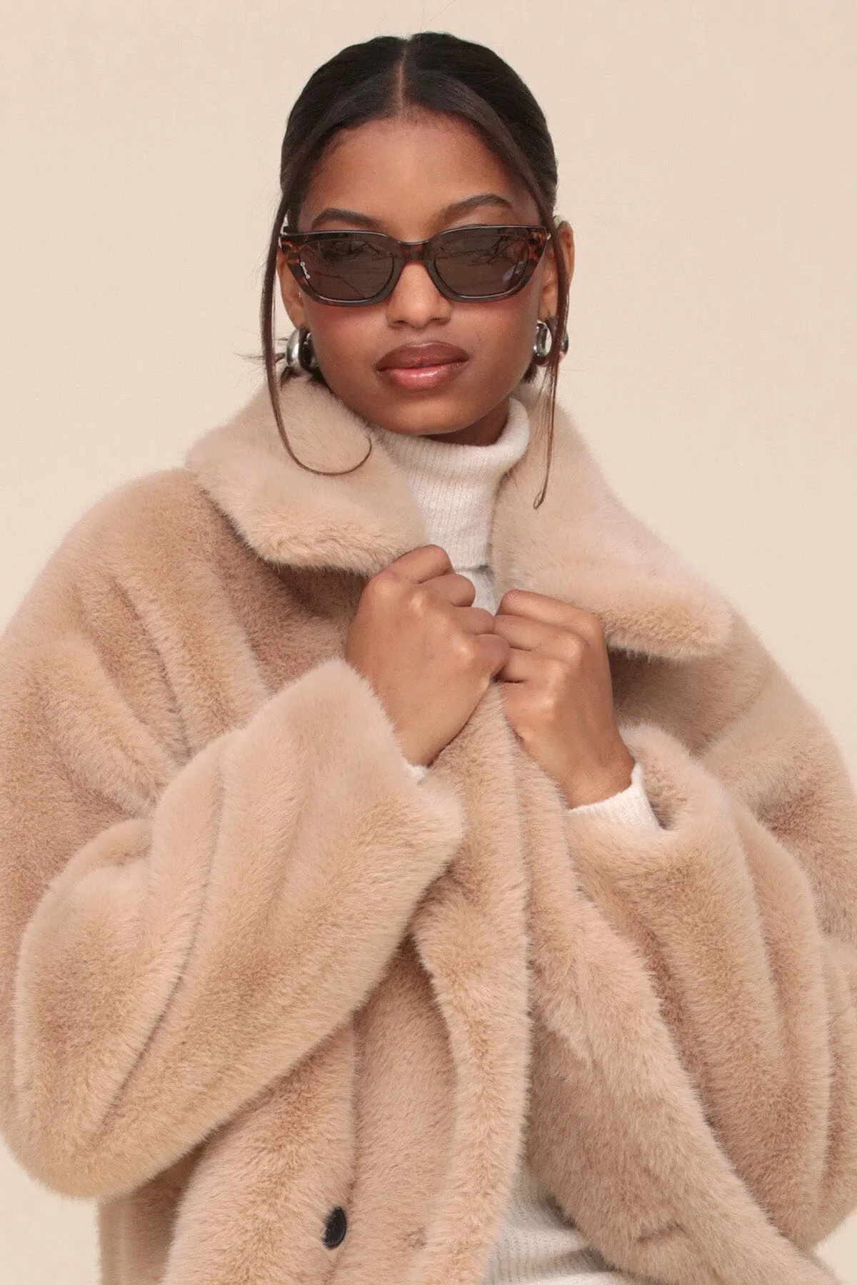Premium Faux Fur Relaxed Midi Coat sold by Avec Les Filles product image thumbnail 2
