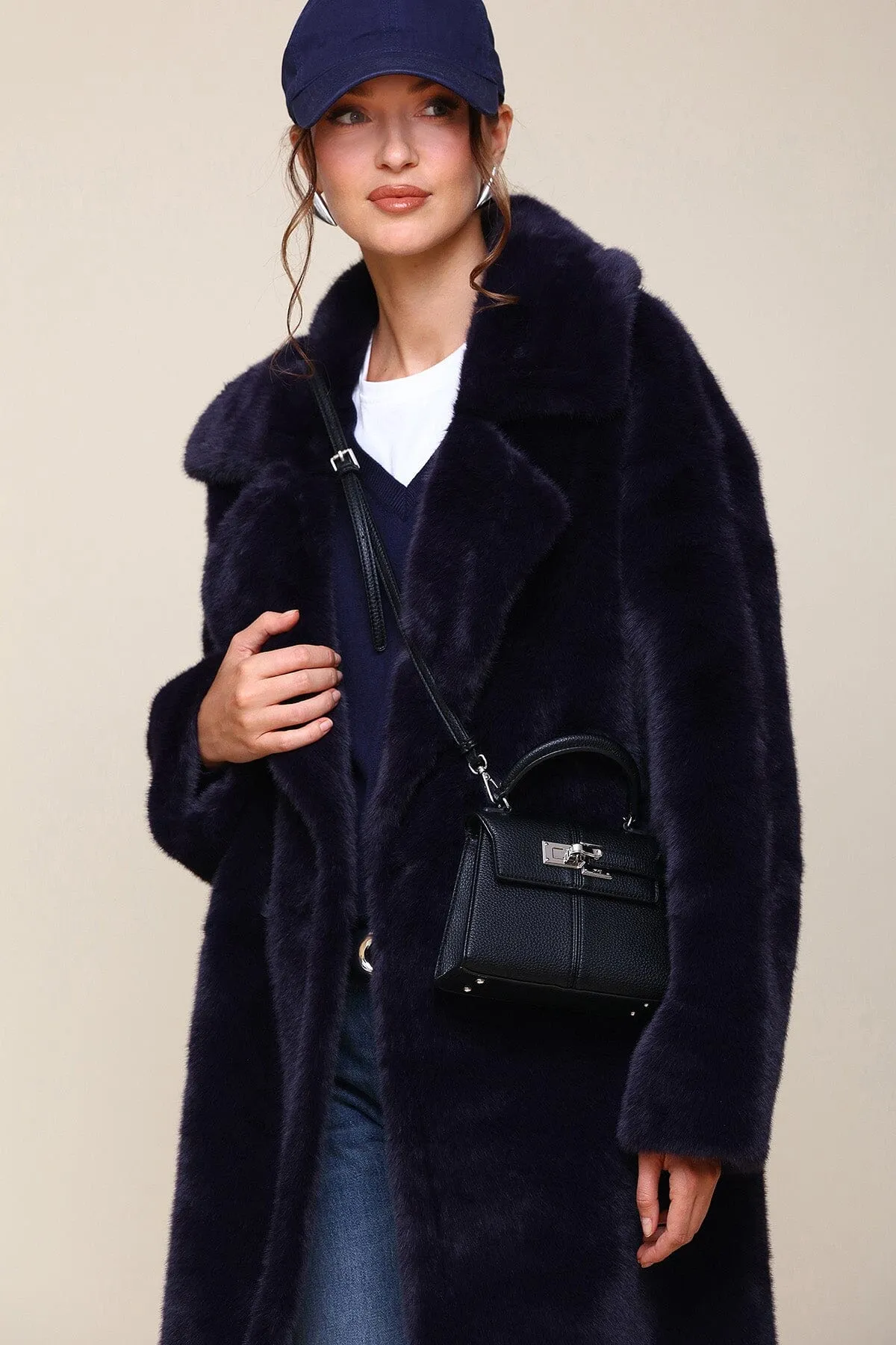 Premium Faux Fur Relaxed Midi Coat sold by Avec Les Filles product image thumbnail 4