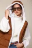 Faux Fur-Lined Thermalpuff™ Midi Puffer Vest sold by Avec Les Filles