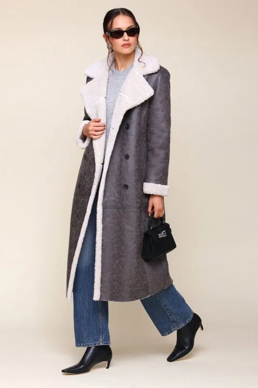 Faux Shearling Double Breasted Midi Coat sold by Avec Les Filles