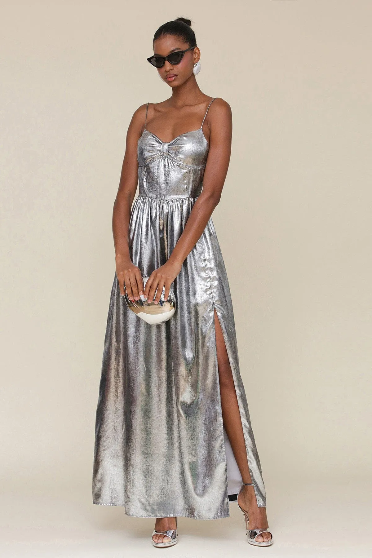 Metallic Sweetheart Maxi Dress sold by Avec Les Filles