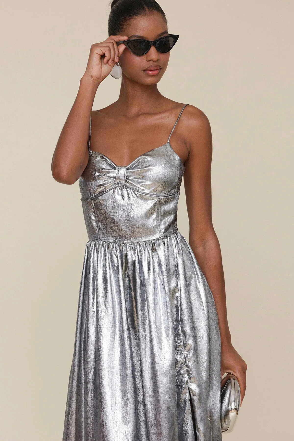 Metallic Sweetheart Maxi Dress sold by Avec Les Filles product image thumbnail 2