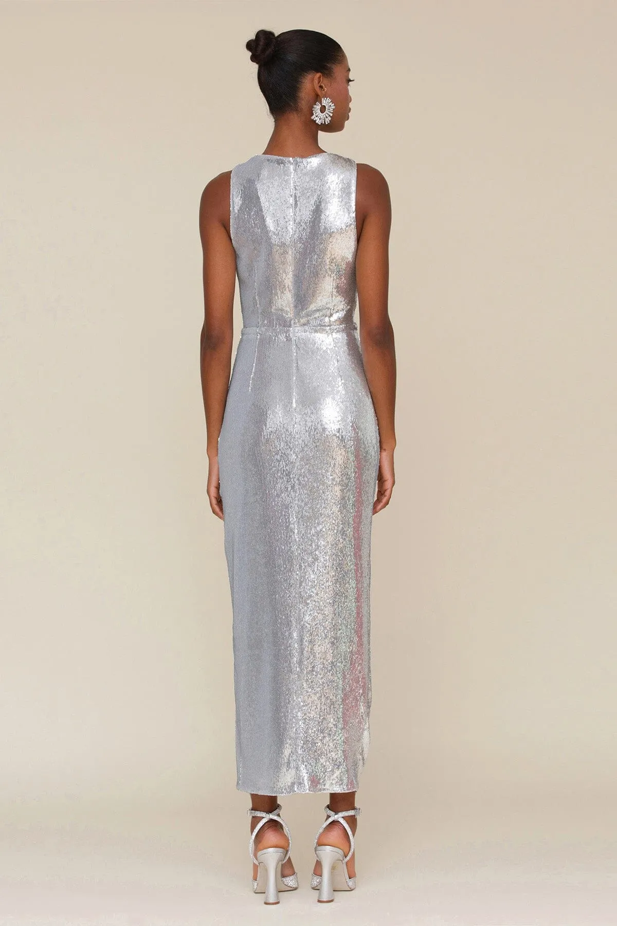 Rosette Detail Sequin Maxi Dress sold by Avec Les Filles product image thumbnail 5