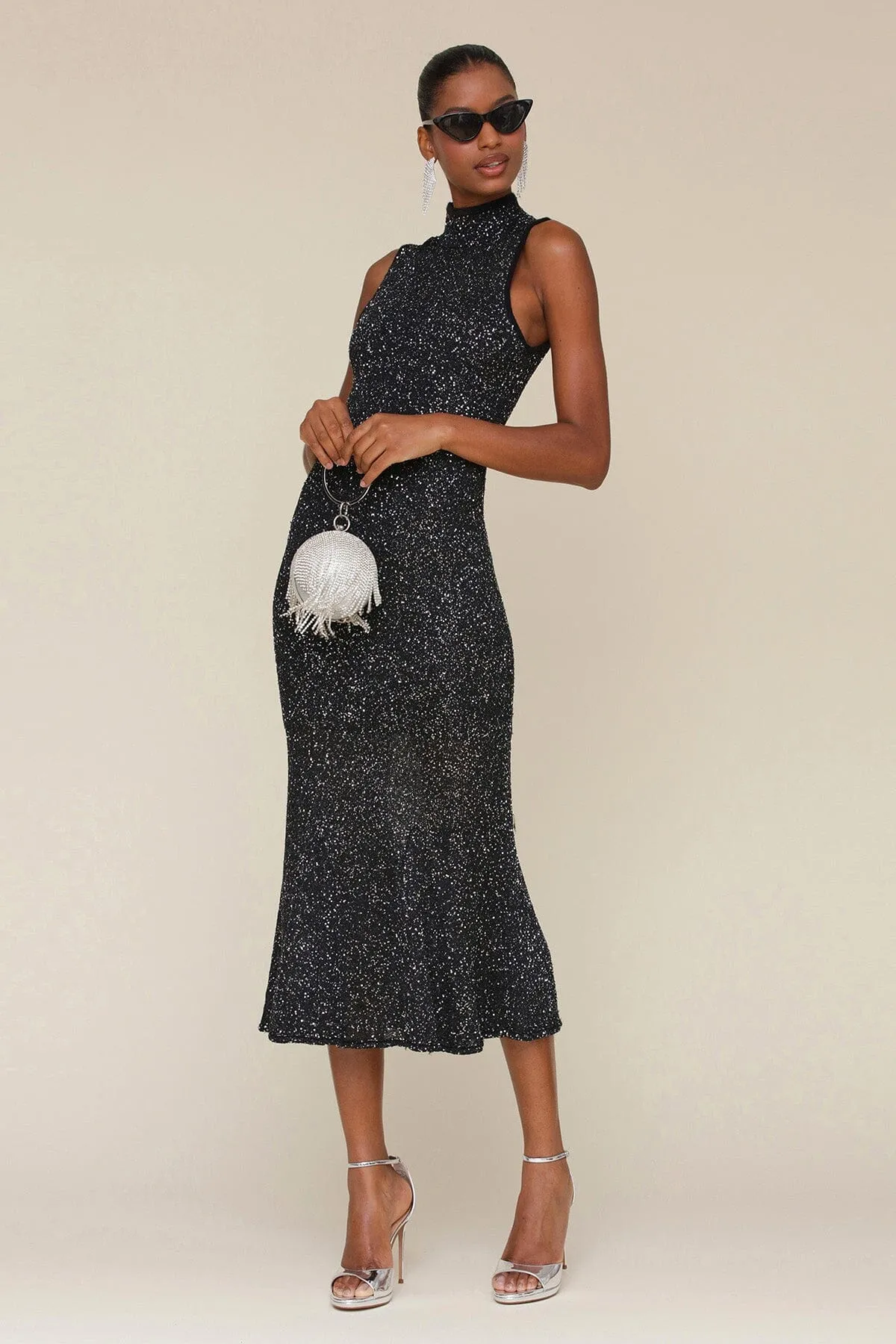 Sequin Knit Sleeveless Midi Dress sold by Avec Les Filles product image thumbnail 3