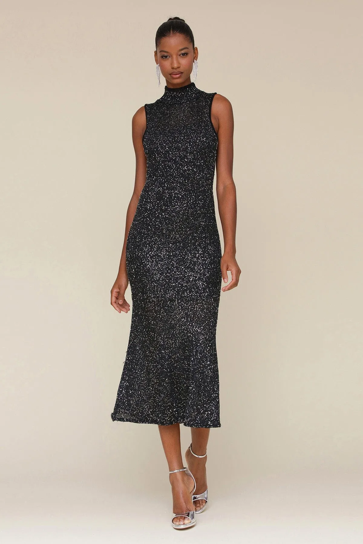 Sequin Knit Sleeveless Midi Dress sold by Avec Les Filles product image thumbnail 4