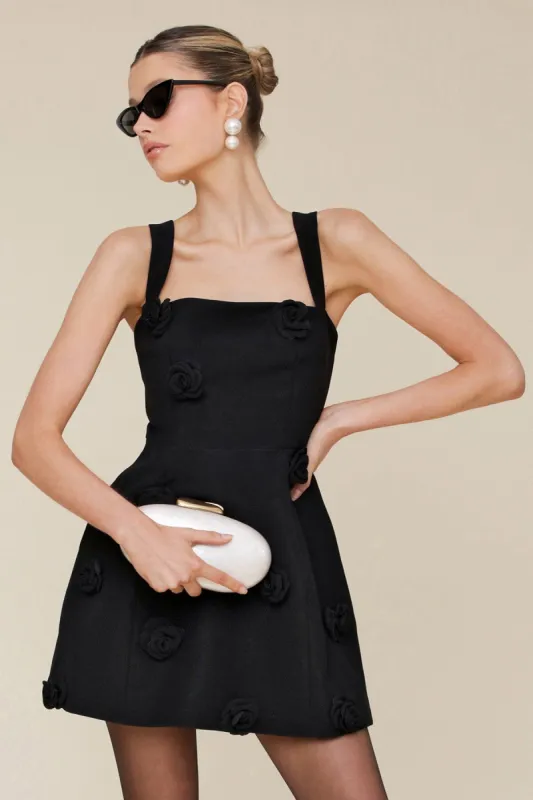 Rosette Embellished Fit & Flare Mini Dress sold by Avec Les Filles