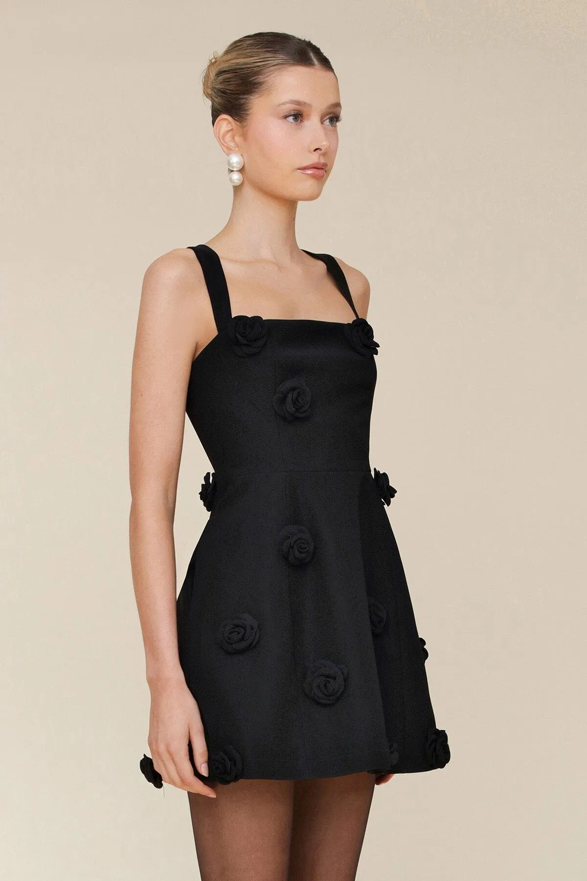 Rosette Embellished Fit & Flare Mini Dress sold by Avec Les Filles product image thumbnail 5