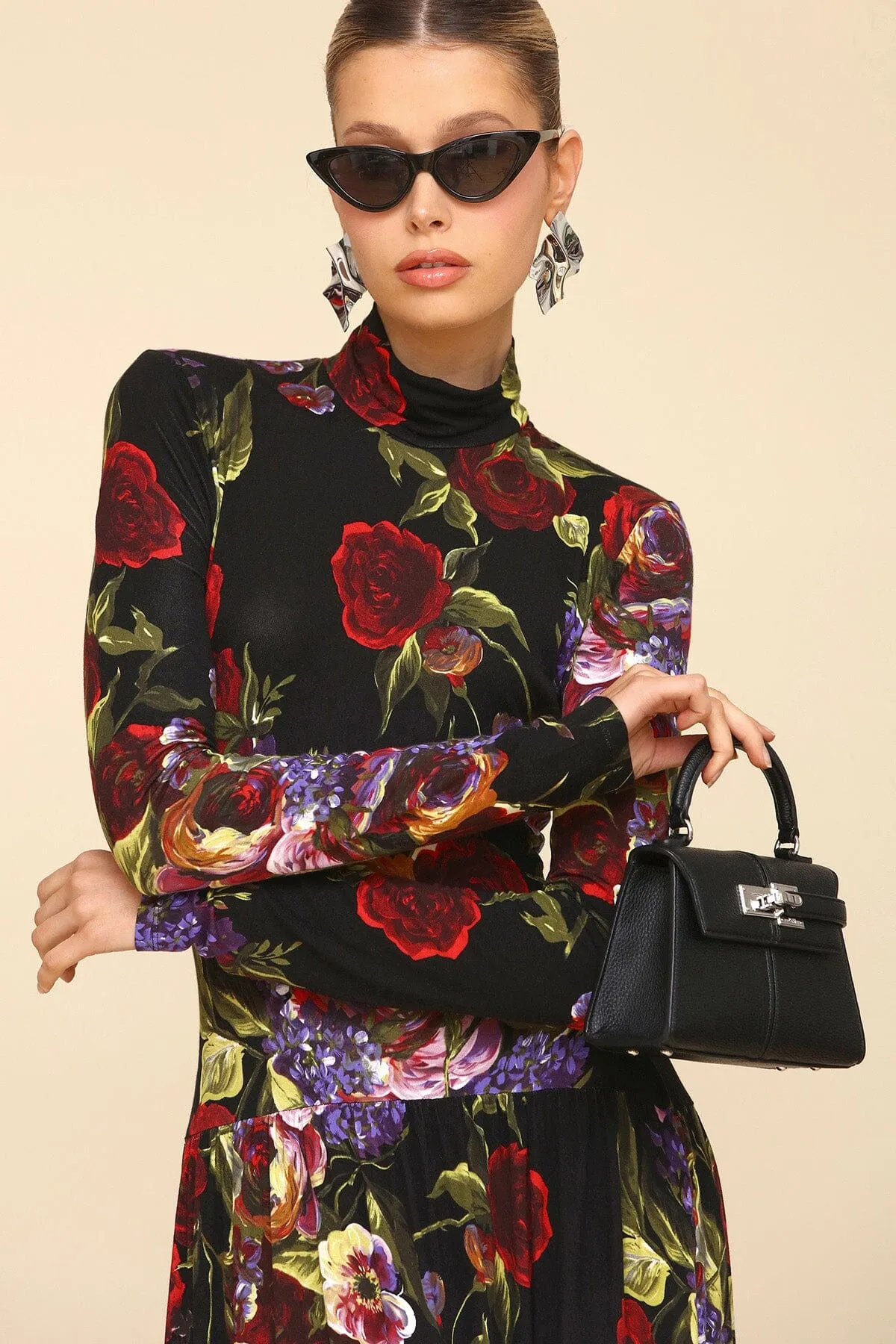 Dark Floral Drop-Waist Maxi Dress sold by Avec Les Filles product image thumbnail 2