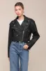 Cropped Genuine Leather Biker Jacket sold by Avec Les Filles