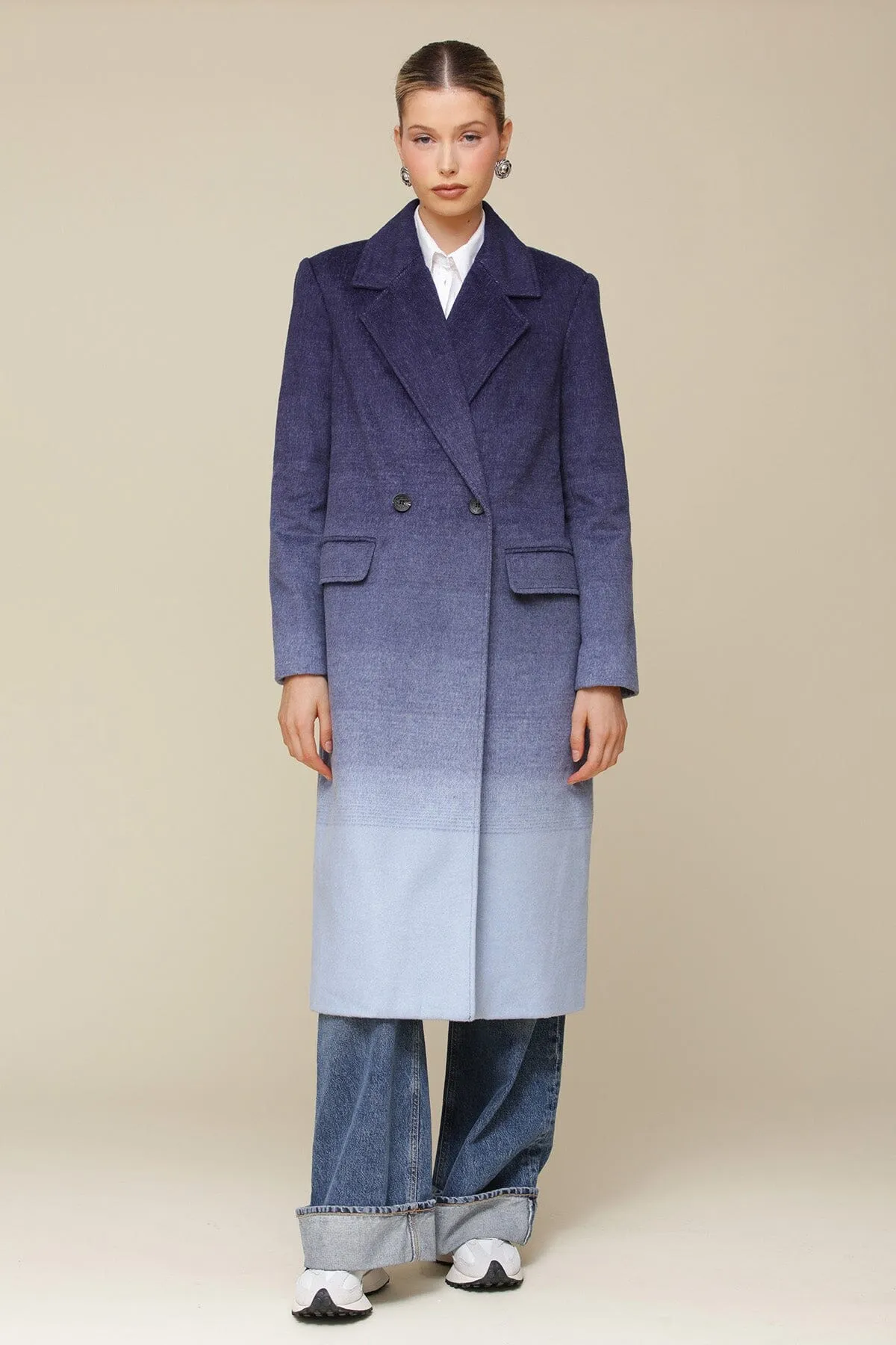 Ombré Wool Blend Tailored Coat sold by Avec Les Filles product image thumbnail 4