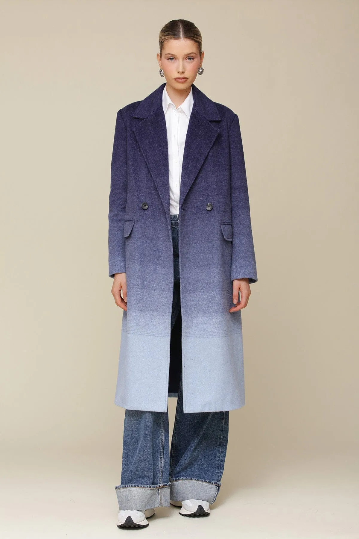 Ombré Wool Blend Tailored Coat sold by Avec Les Filles product image thumbnail 3