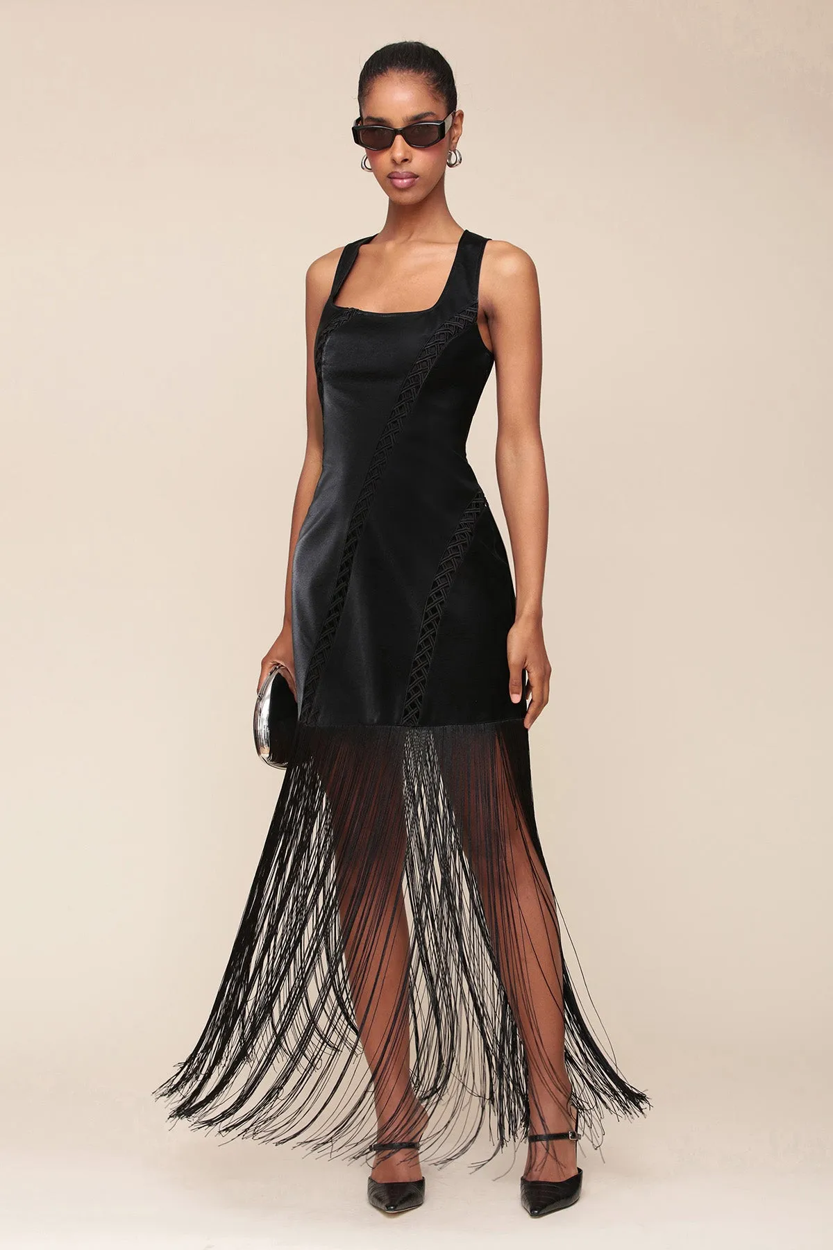 Fringe Faux-Ever Leather™ Maxi Dress sold by Avec Les Filles product image thumbnail 3