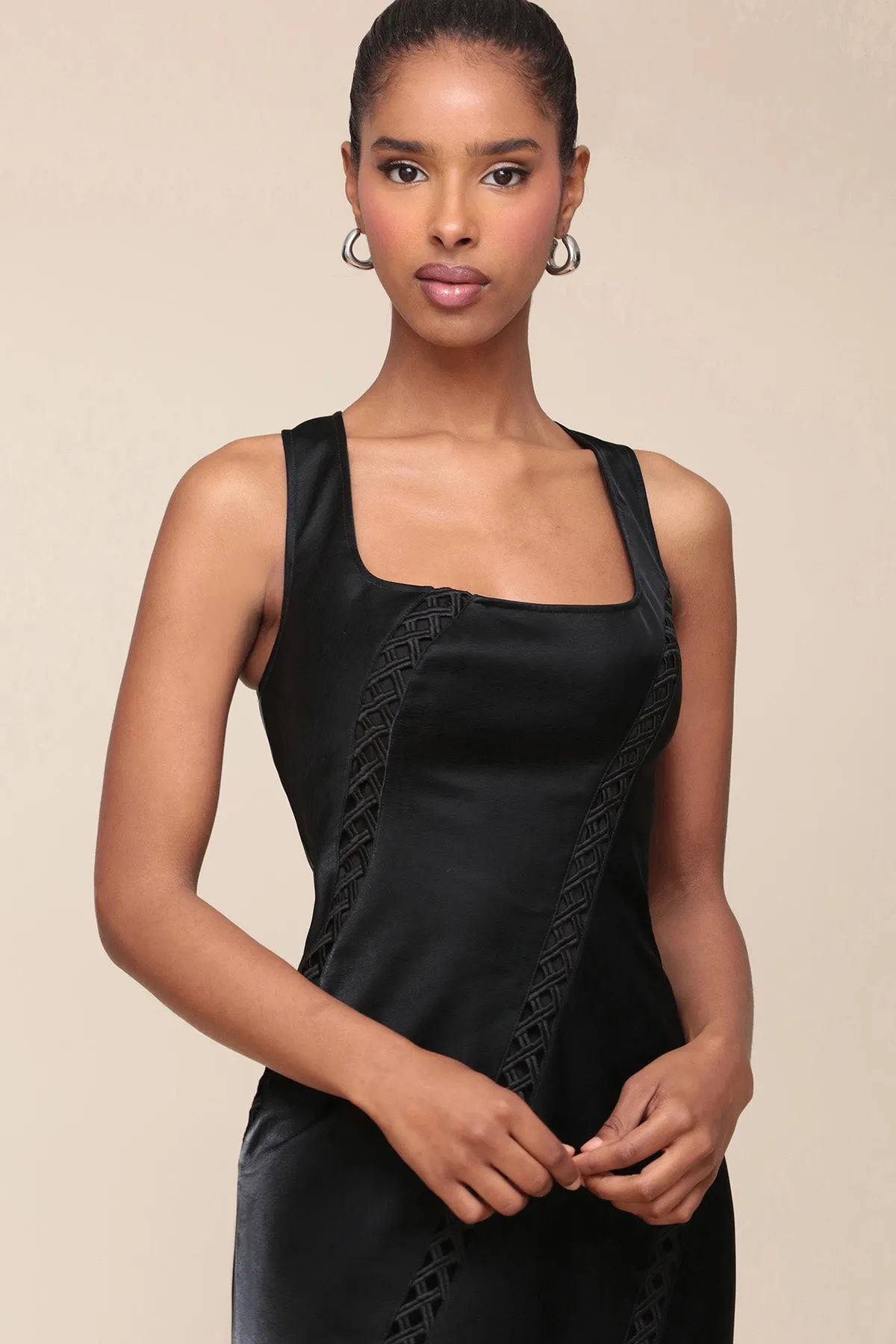 Fringe Faux-Ever Leather™ Maxi Dress sold by Avec Les Filles product image thumbnail 2