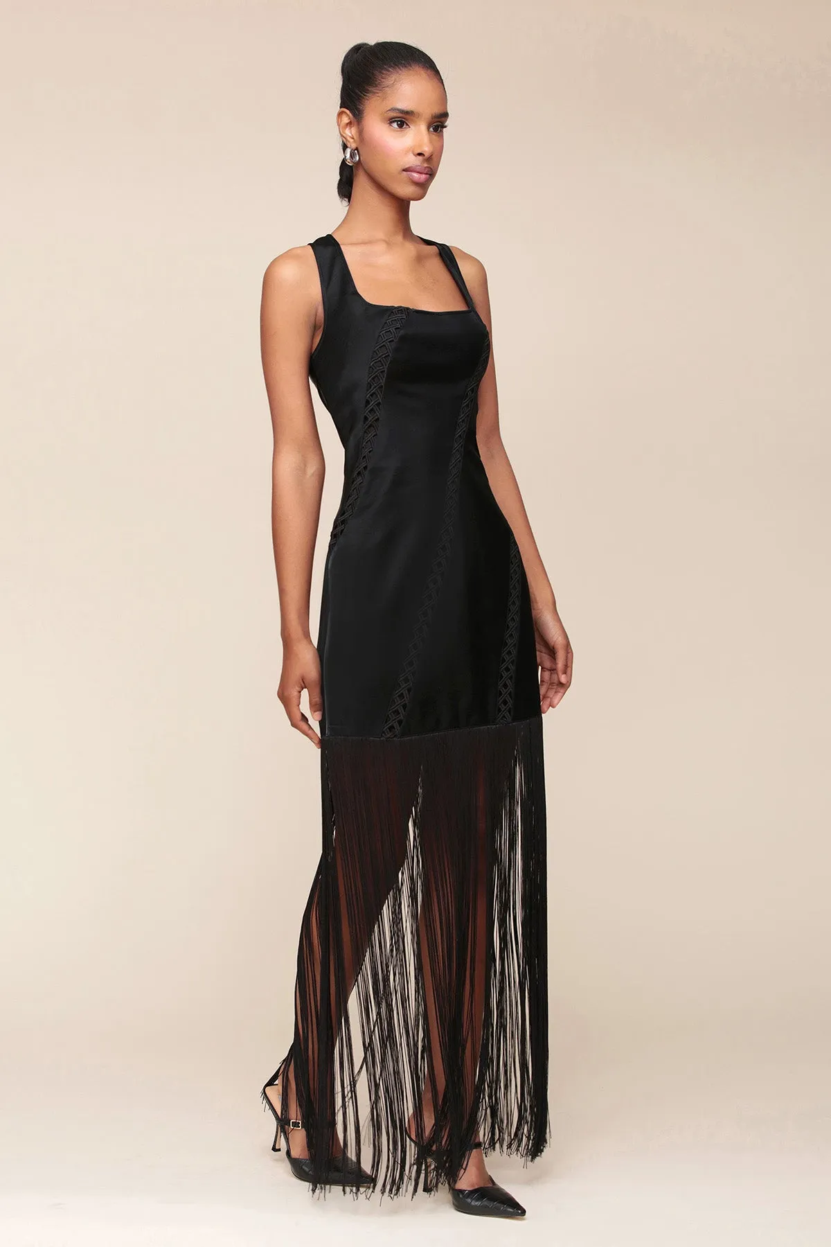 Fringe Faux-Ever Leather™ Maxi Dress sold by Avec Les Filles product image thumbnail 5