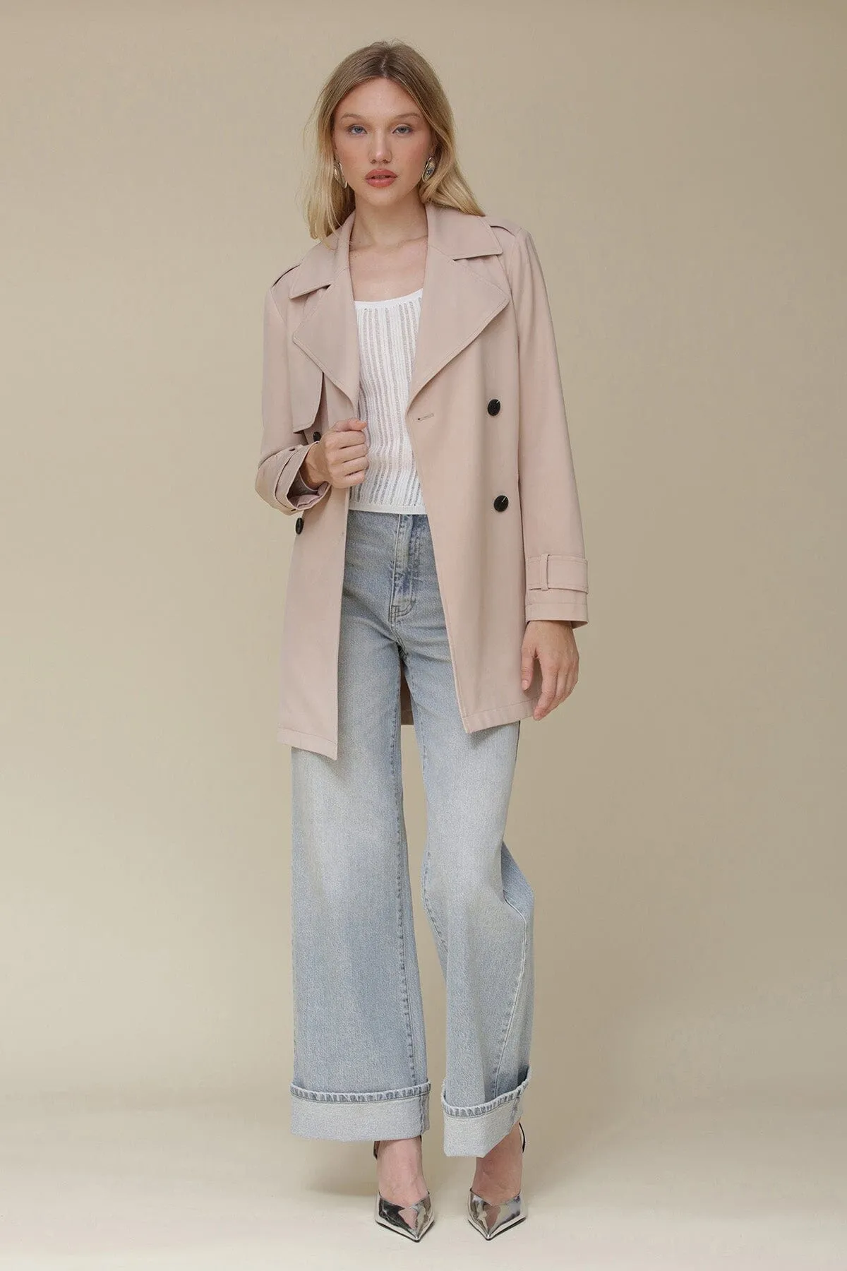 Drapey Mid-Length Trench Coat sold by Avec Les Filles product image thumbnail 3