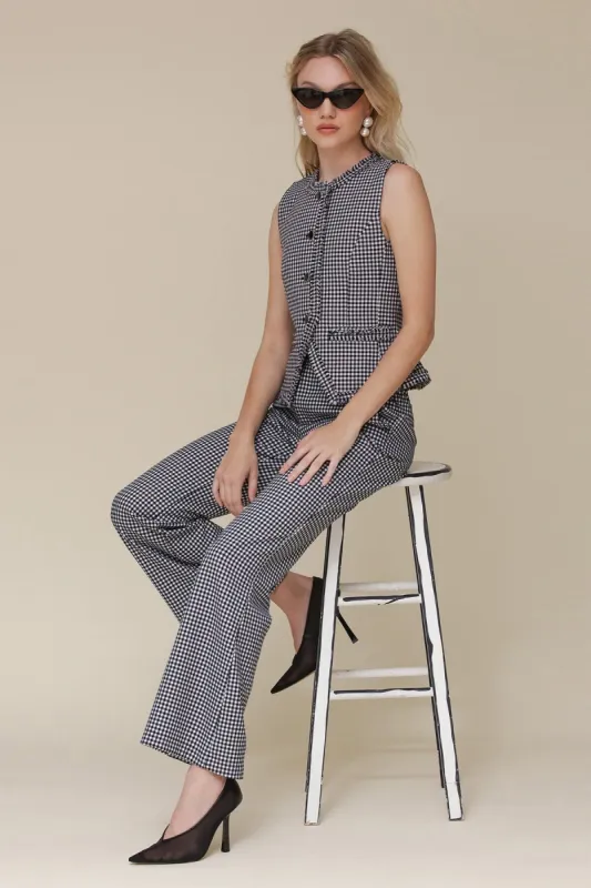 Gingham Tailored Cutaway Vest made by Avec Les Filles