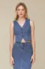 Pinstripe Denim Suit Vest sold by Avec Les Filles