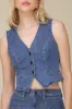 Pinstripe Denim Suit Vest sold by Avec Les Filles