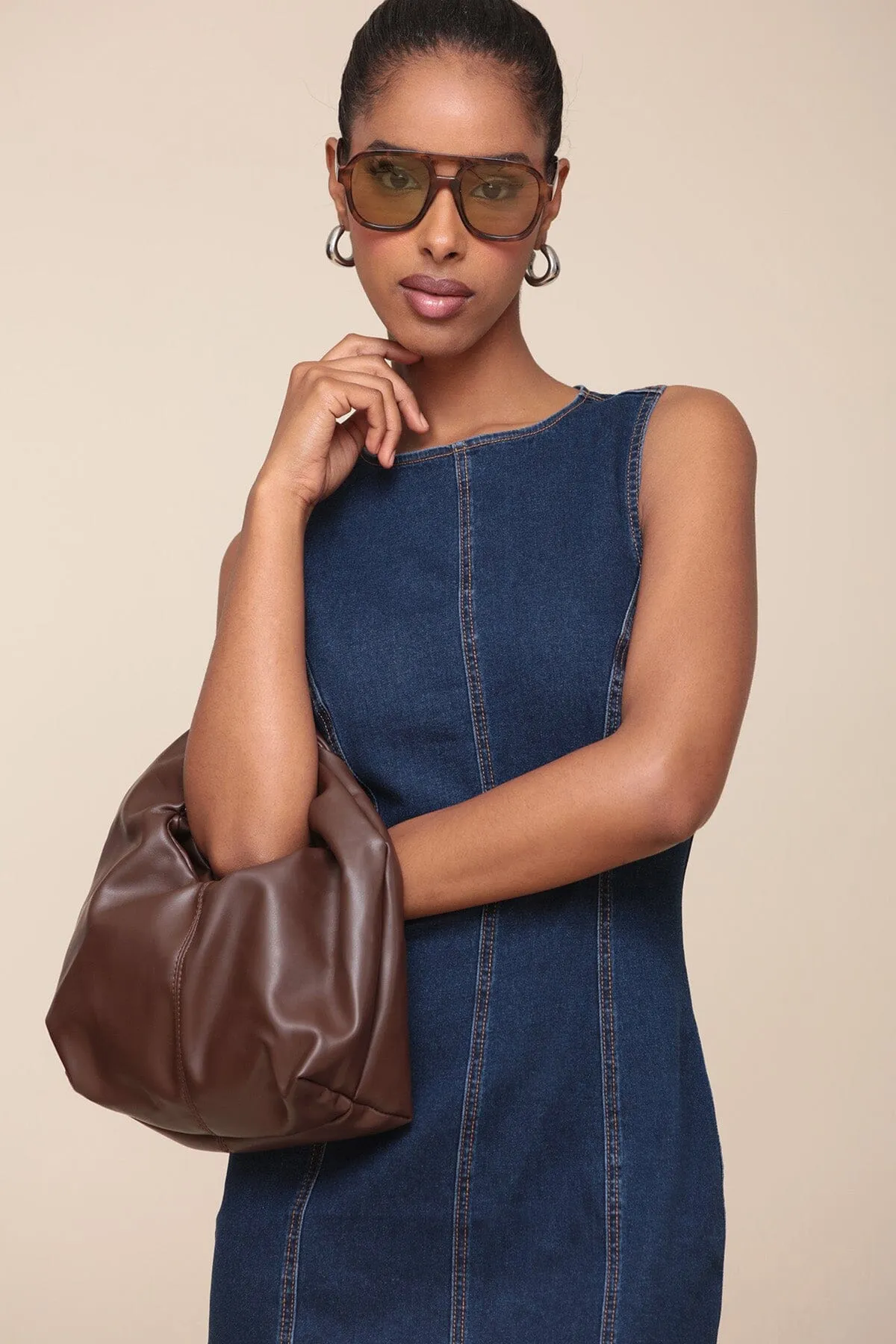 Denim Bodycon Sheath Dress sold by Avec Les Filles product image thumbnail 2