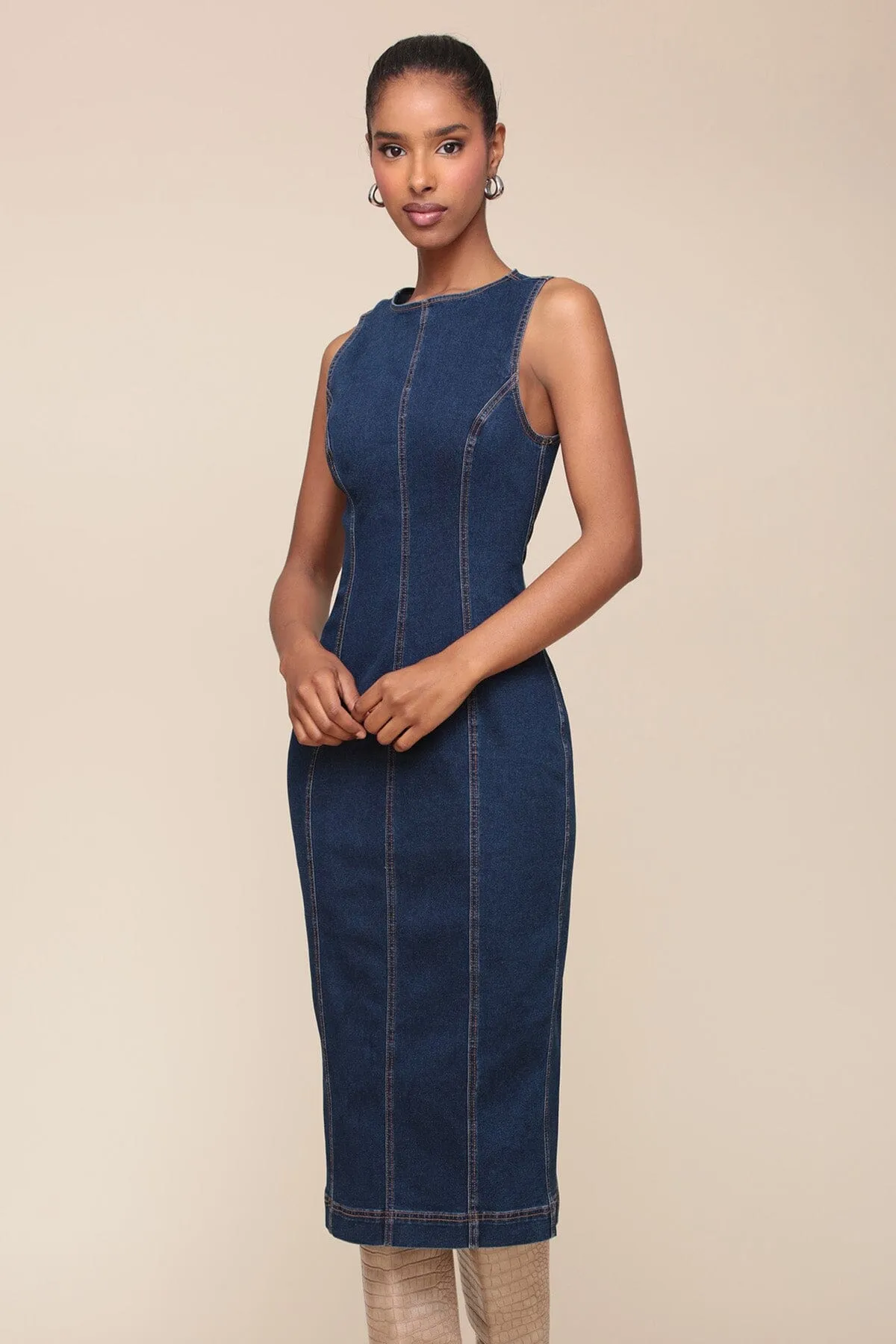 Denim Bodycon Sheath Dress sold by Avec Les Filles product image thumbnail 5