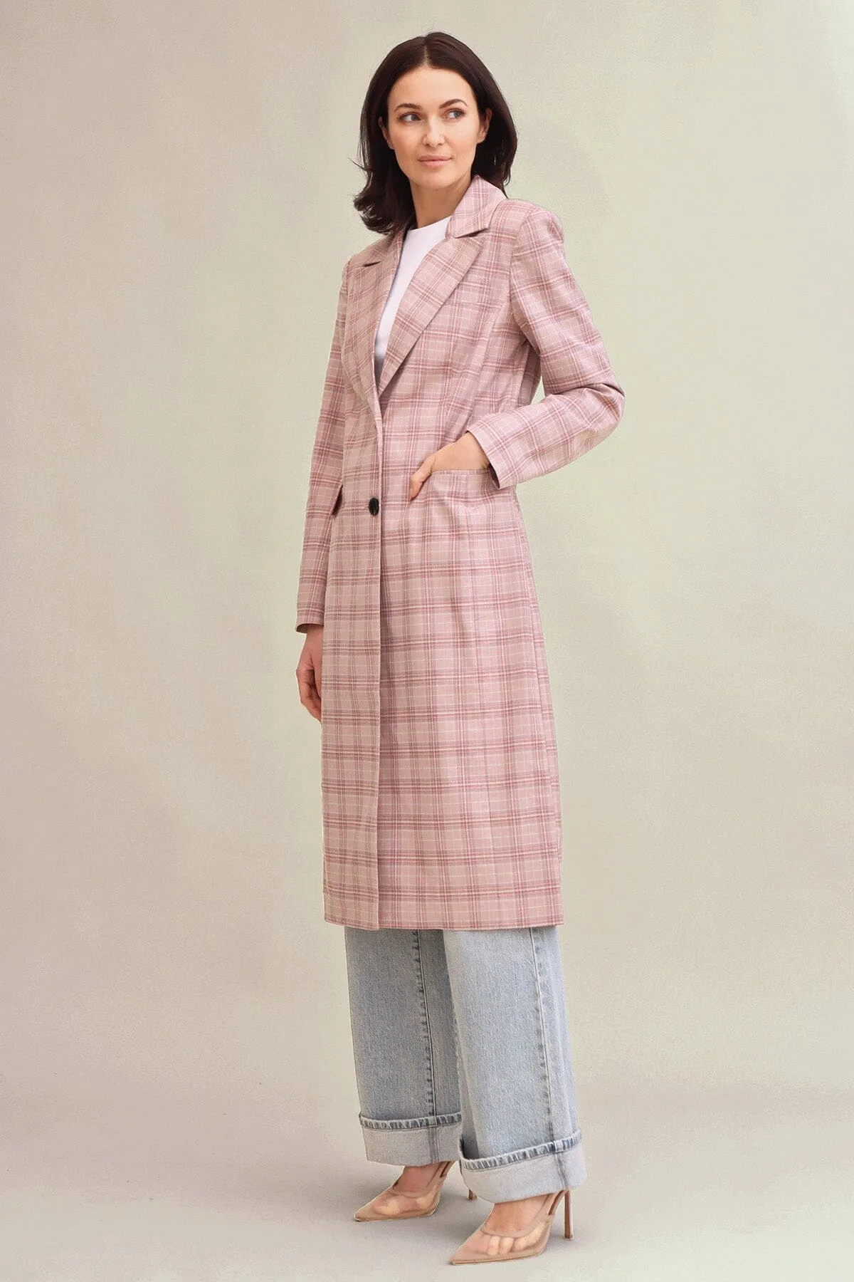 Plaid Tailored Single-Breasted Coat sold by Avec Les Filles product image thumbnail 5