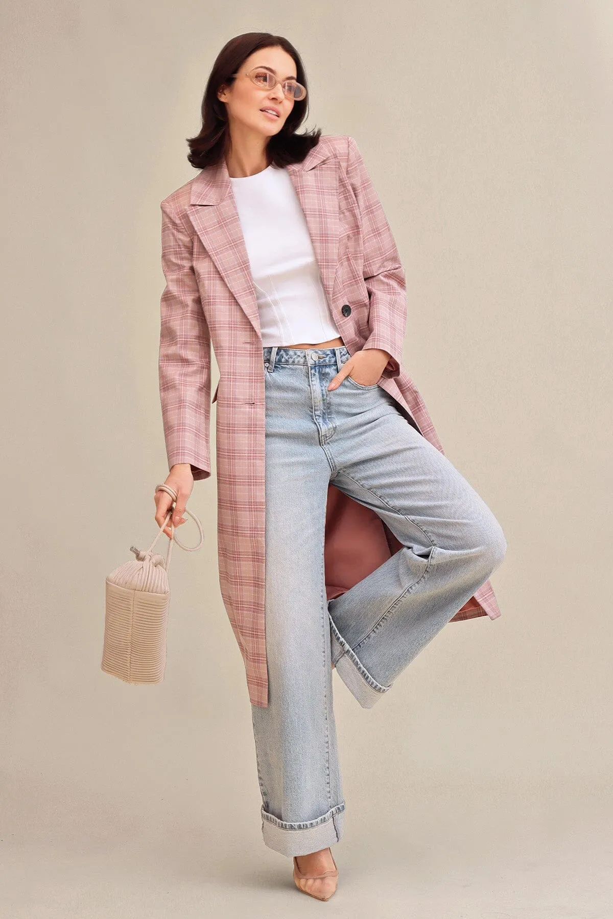 Plaid Tailored Single-Breasted Coat sold by Avec Les Filles