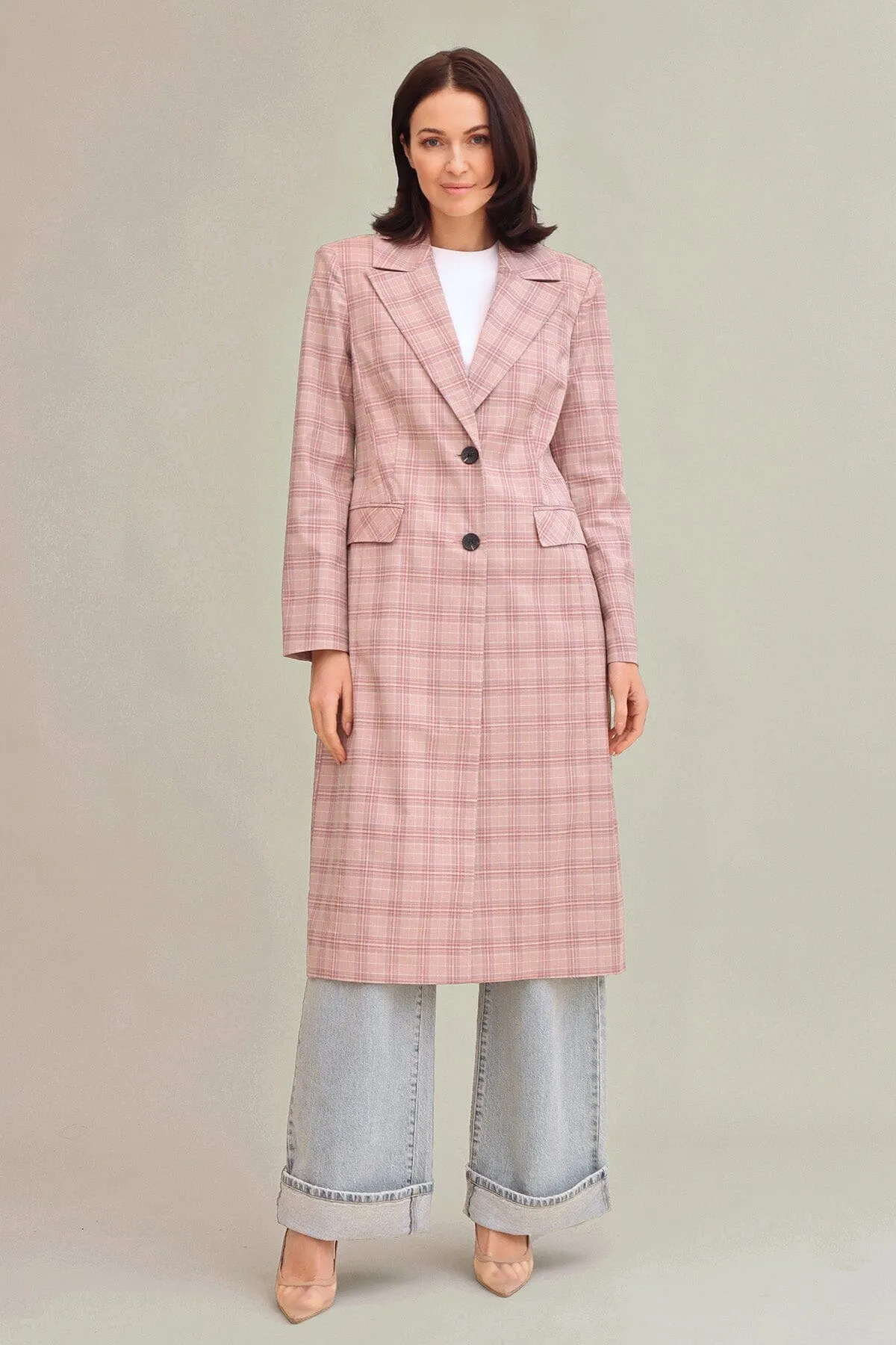 Plaid Tailored Single-Breasted Coat sold by Avec Les Filles product image thumbnail 4