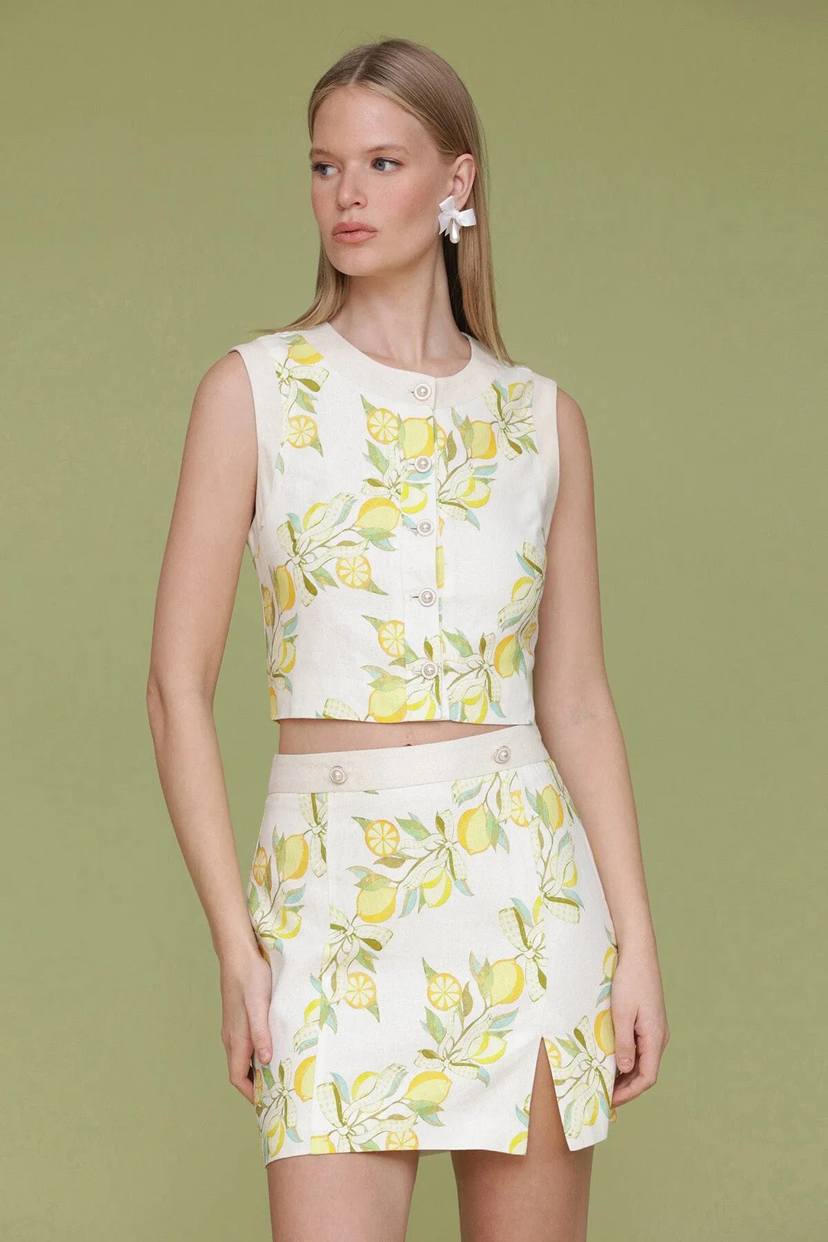 Linen Blend Vest Top sold by Avec Les Filles product image thumbnail 4