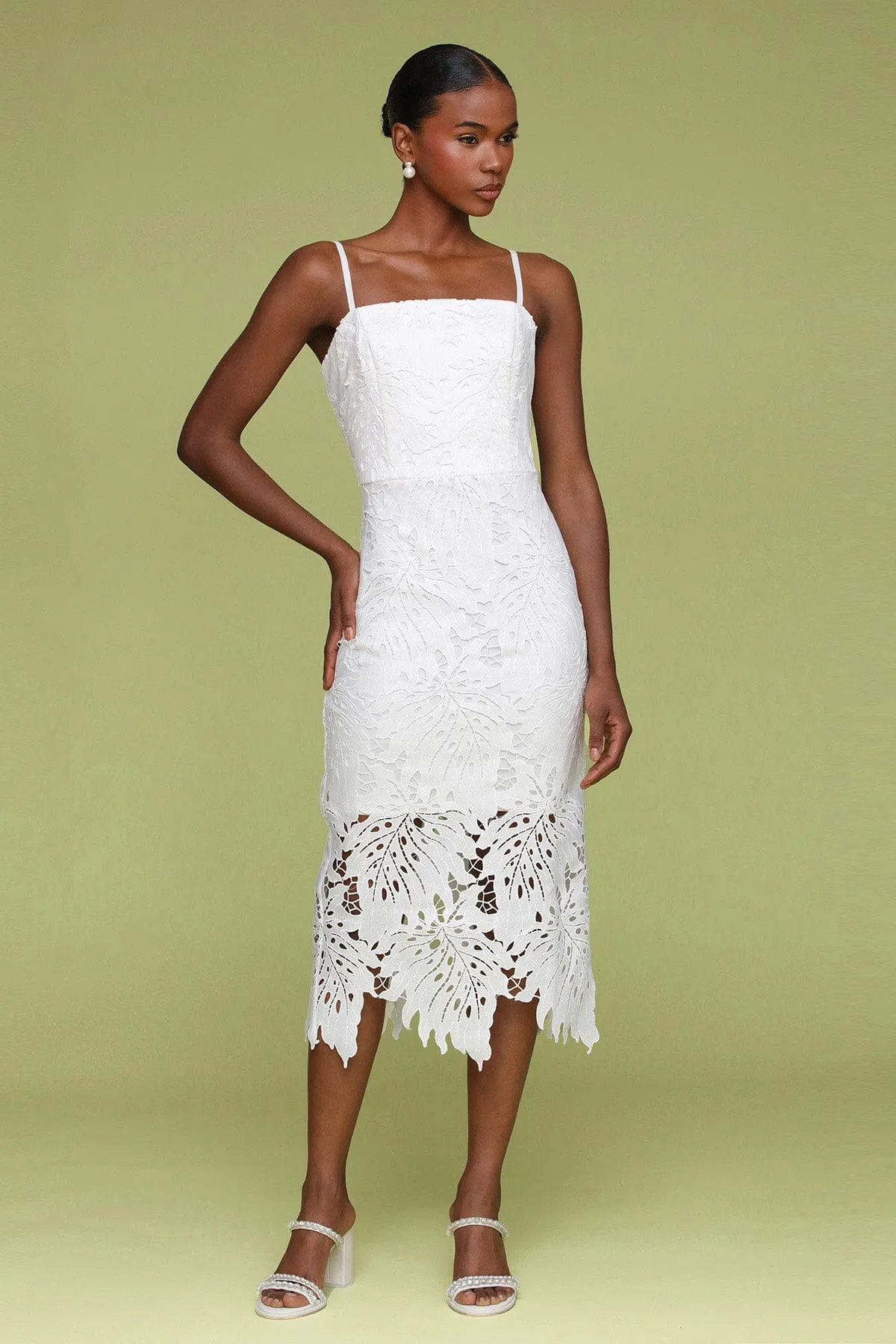 Leaf Embroidered Sheath Dress sold by Avec Les Filles product image thumbnail 2