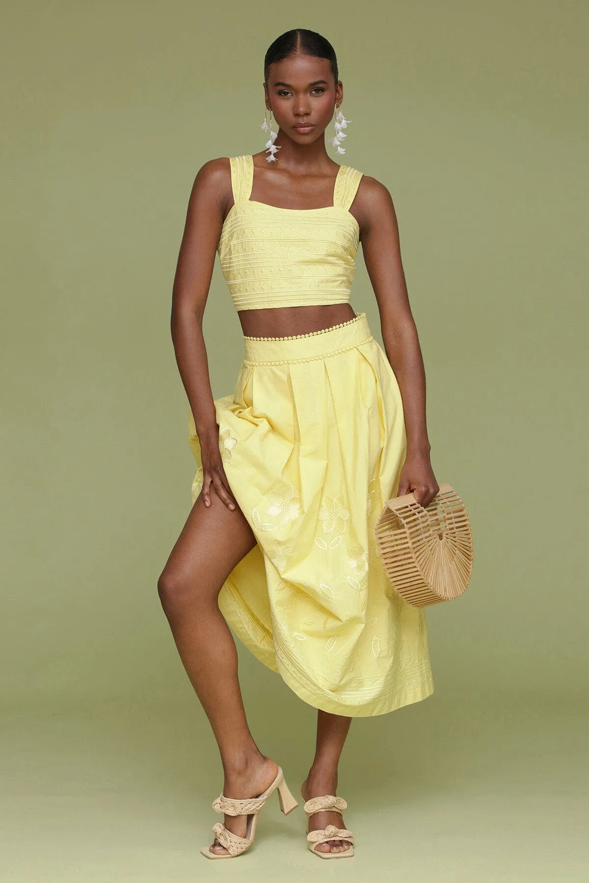 Embroidered Cotton Crop Tank Top sold by Avec Les Filles