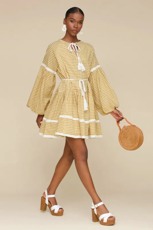 Printed Cotton Prairie Mini Dress sold by Avec Les Filles