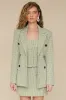 Belted Gingham Sculpted Blazer sold by Avec Les Filles