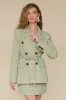 Belted Gingham Sculpted Blazer sold by Avec Les Filles