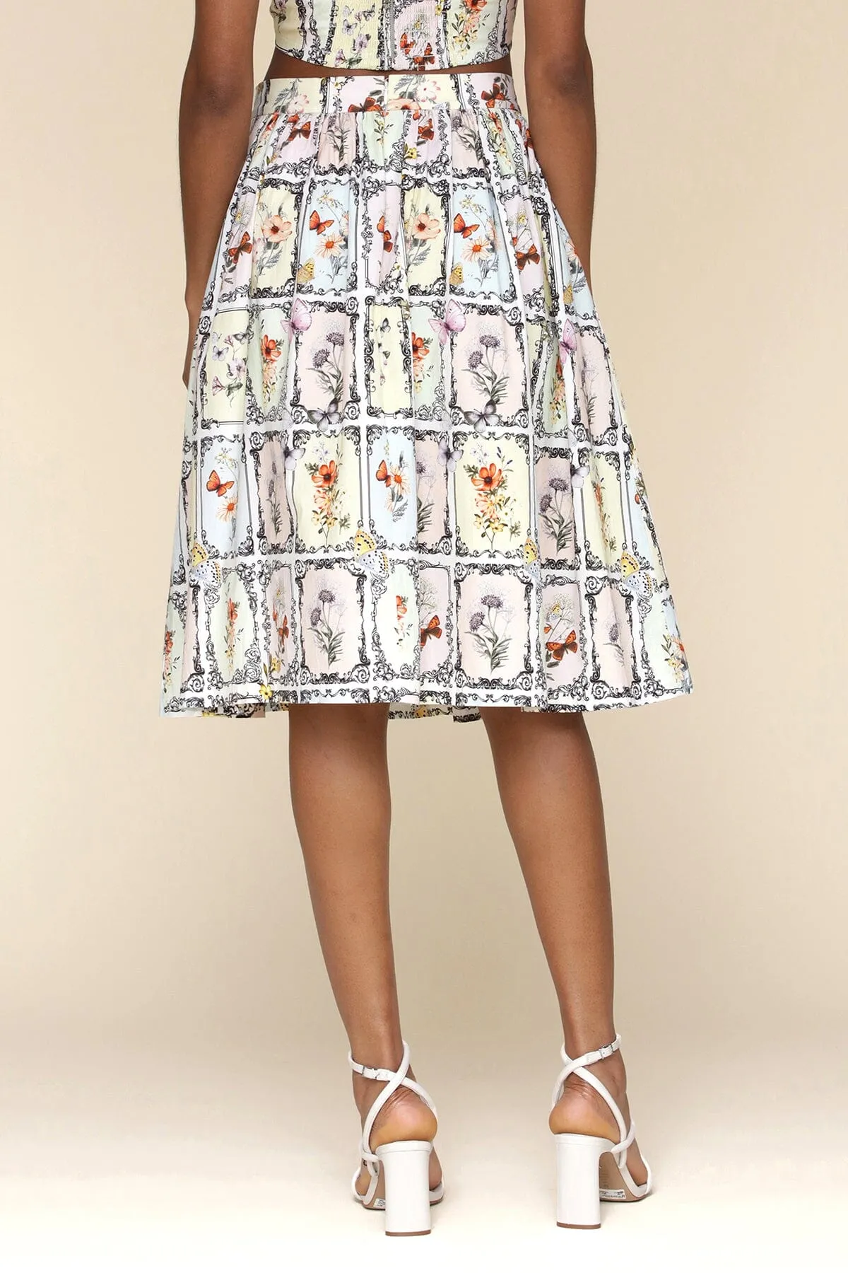 Garden Letterpress Cotton Midi Skirt sold by Avec Les Filles product image thumbnail 5