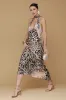 Scarf Tie Leopard Print Halter Maxi Dress sold by Avec Les Filles